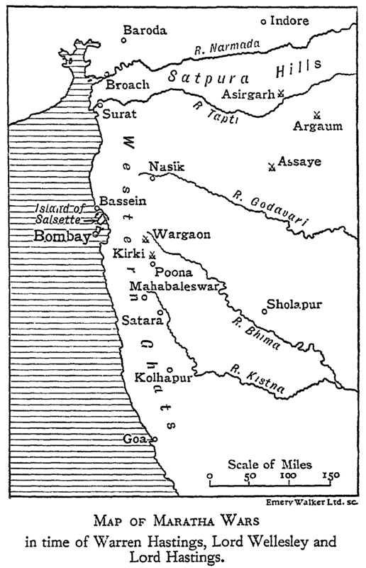 Map of Maratha Wars