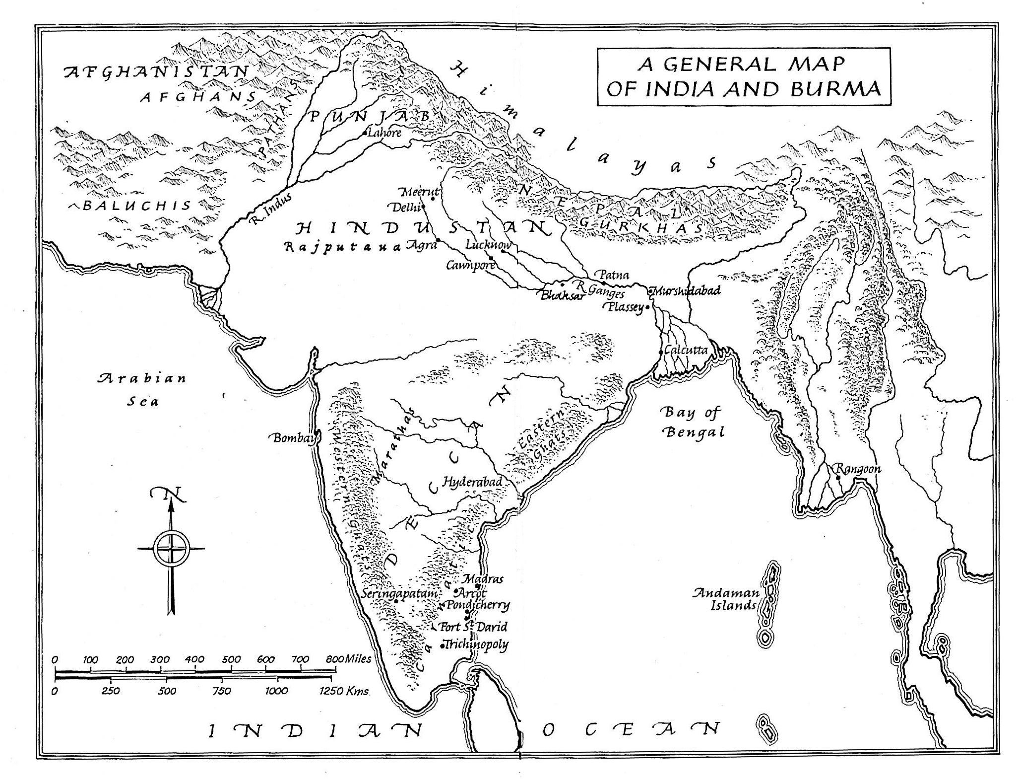 General Map of India and Burma