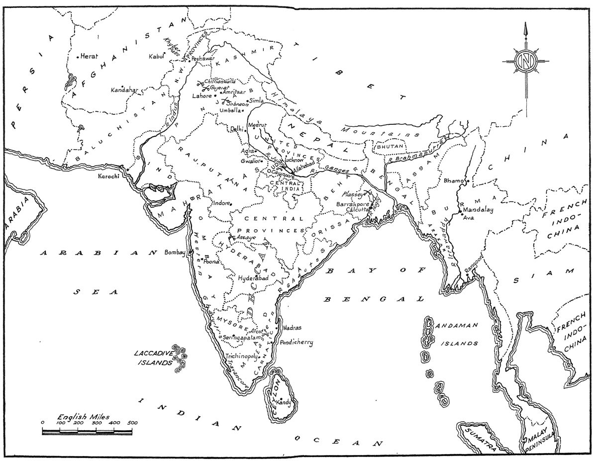 Map of India and Burma